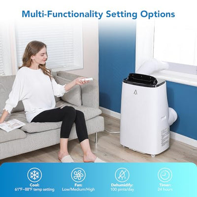 Garvee 15.000 BTU Mobiles Klimagerät, 3-in-1 Klimaanlage mit Ventilator & Entfeuchter, für Räume bis ca. 74 m²