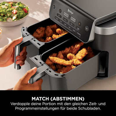 Ninja DualZone 7,6-l-Heißluftfritteuse mit 2 Schubladen