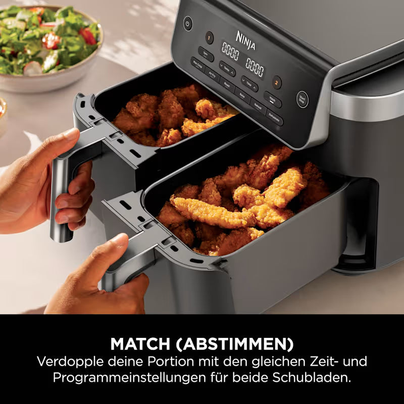 Ninja DualZone 7,6-l-Heißluftfritteuse mit 2 Schubladen